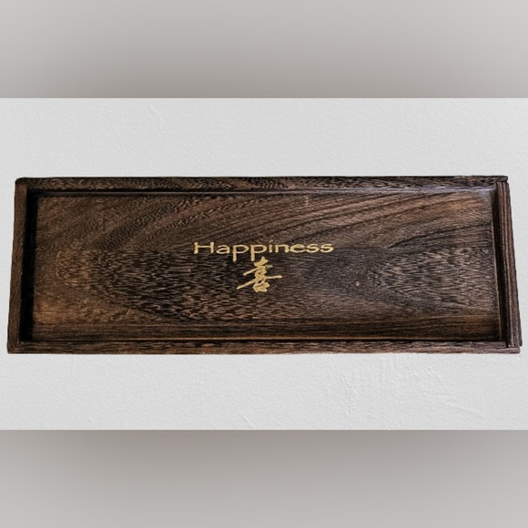 Wooden Box Set of 4 Happiness Buddha Figurines with Square Silk Scarf - Picture 4 of 9